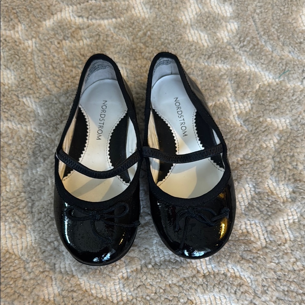 Nordstrom Black Patent Leather Mary Jane Flats